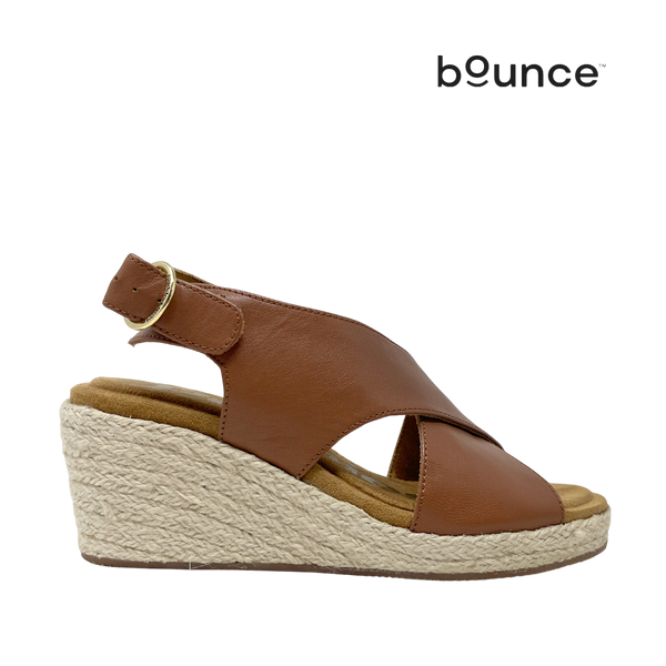Sandalias de cuña Willow para mujer color cognac